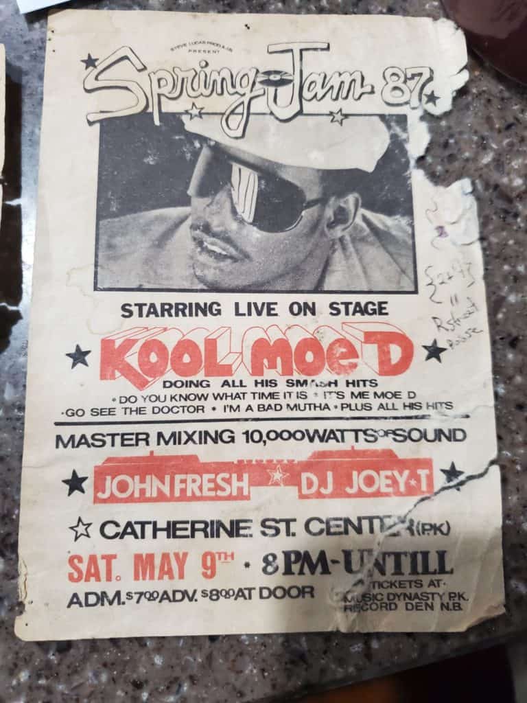 Kool Moe Dee Spring Jam '87 promotional flyer